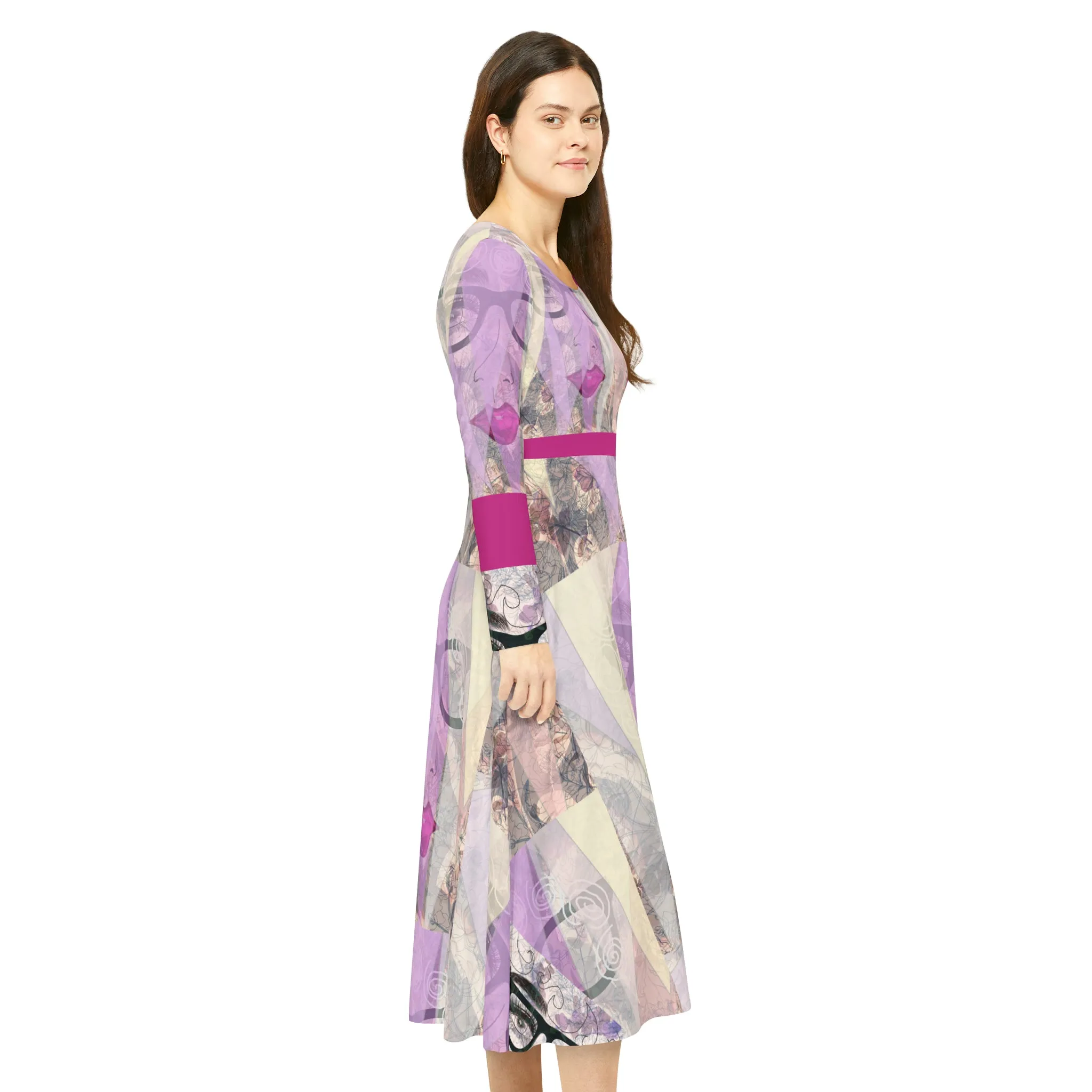 Women's Long Sleeve Dance Dress (AOP) SADIE