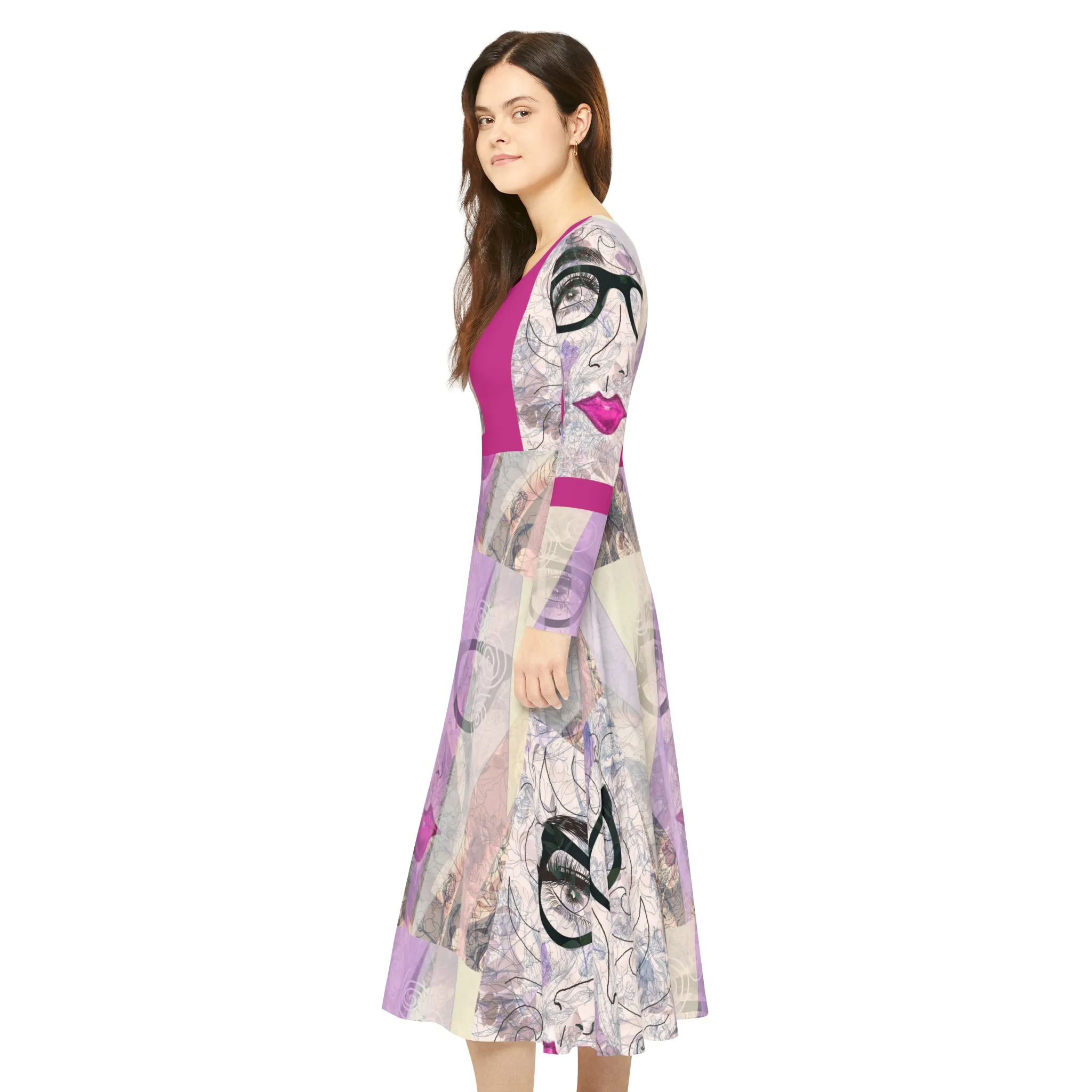 Women's Long Sleeve Dance Dress (AOP) SADIE